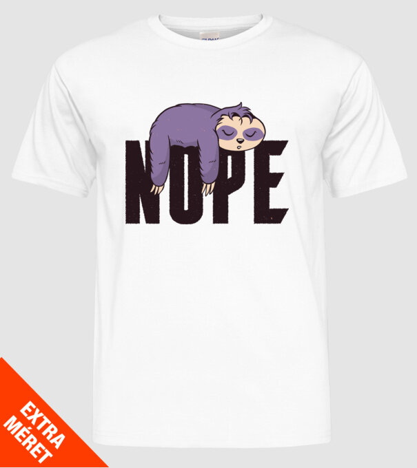 Leneș Nope model alb pe tricou