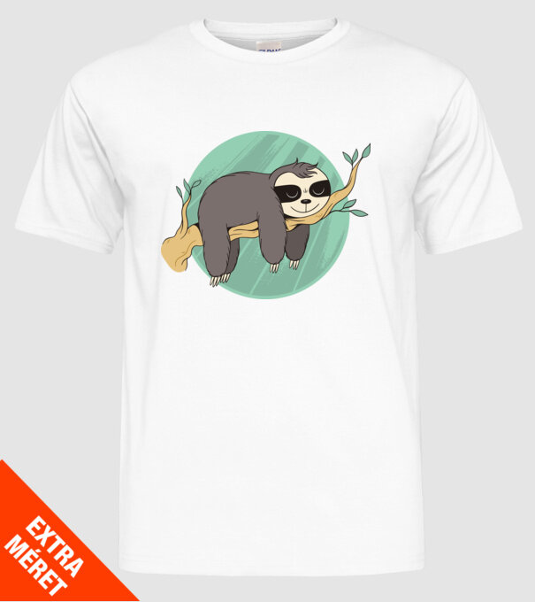 Leneș odihnă model alb pe tricou