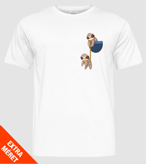 Leneș cu buzunar model alb pe tricou