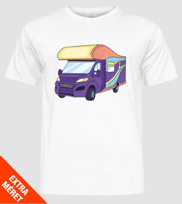 Autorulotă model alb pe tricou