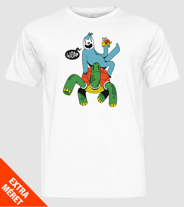 Animale lente model alb pe tricou