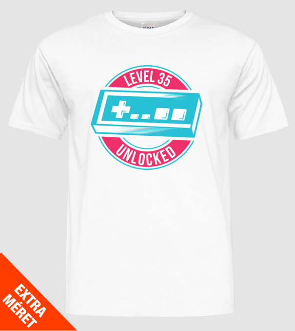 Level 35 Unlocked 35th Birthday model alb pe tricou