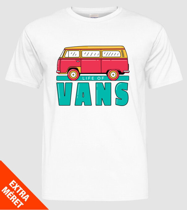 Life of Vans model alb pe tricou