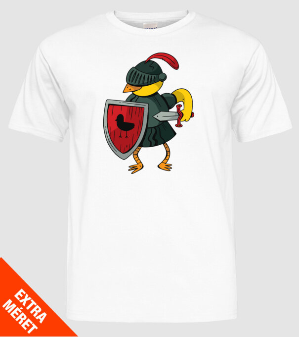 Cavaler Pasăre model alb pe tricou