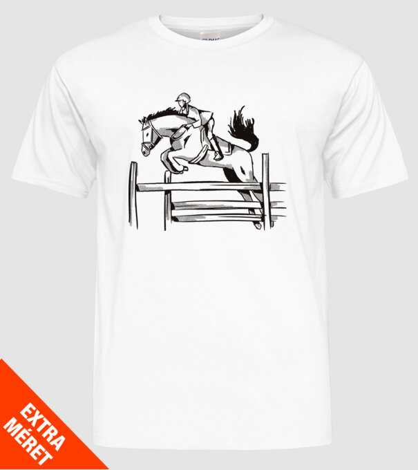 Călăreț model alb pe tricou