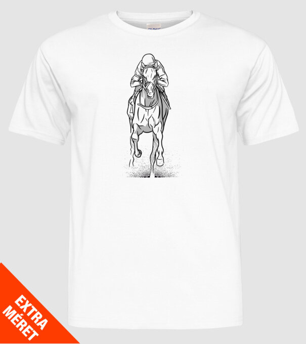 Cursă de cai model alb pe tricou