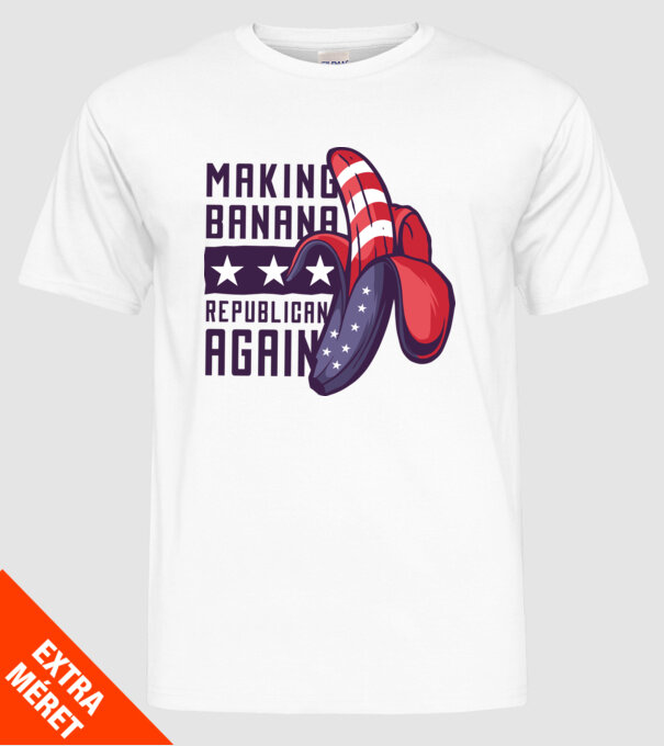 Make Banana Republican Again model alb pe tricou
