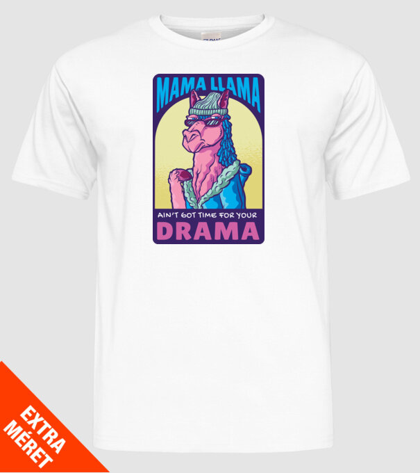 Mama Lama model alb pe tricou