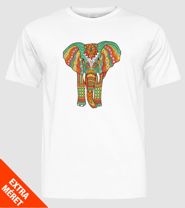 Mandala Elefant model alb pe tricou