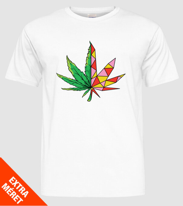 Frunză de marijuana model alb pe tricou