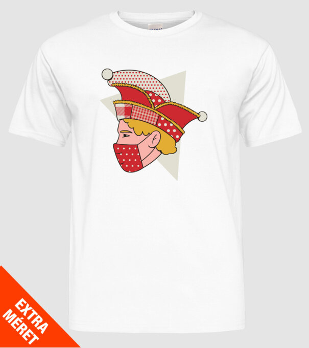 Covid joker model alb pe tricou