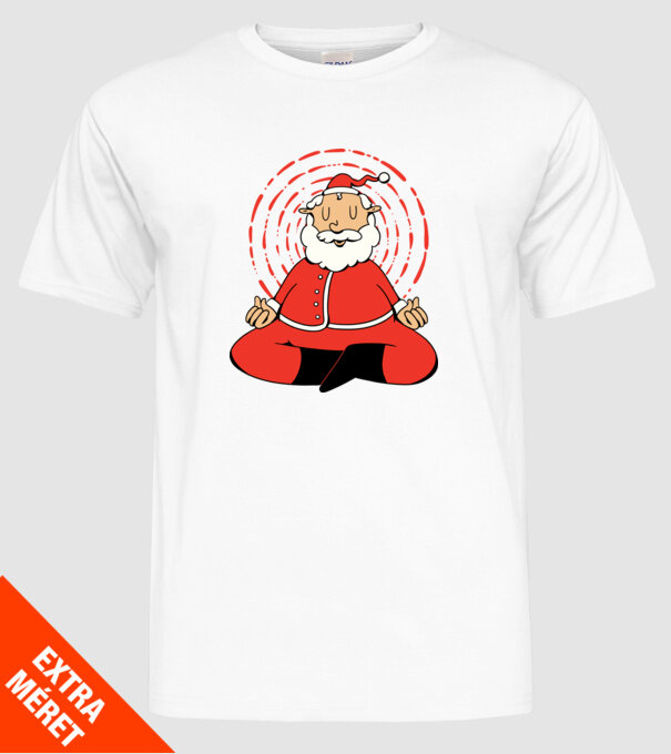 Moș Crăciun meditând model alb pe tricou