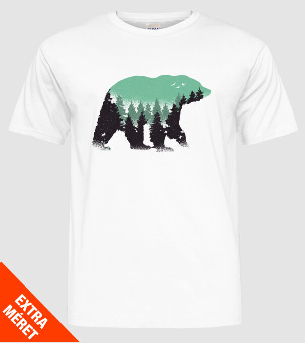 Urs pădure Natură tricou model alb pe tricou