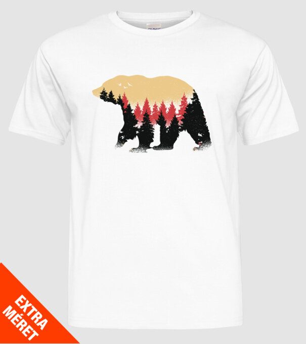 Urs Natură model alb pe tricou