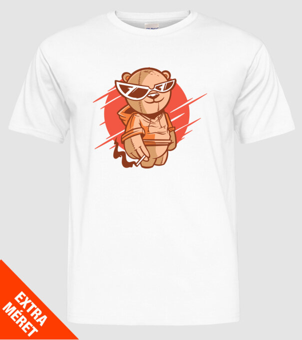 Ursuleț Cool model alb pe tricou