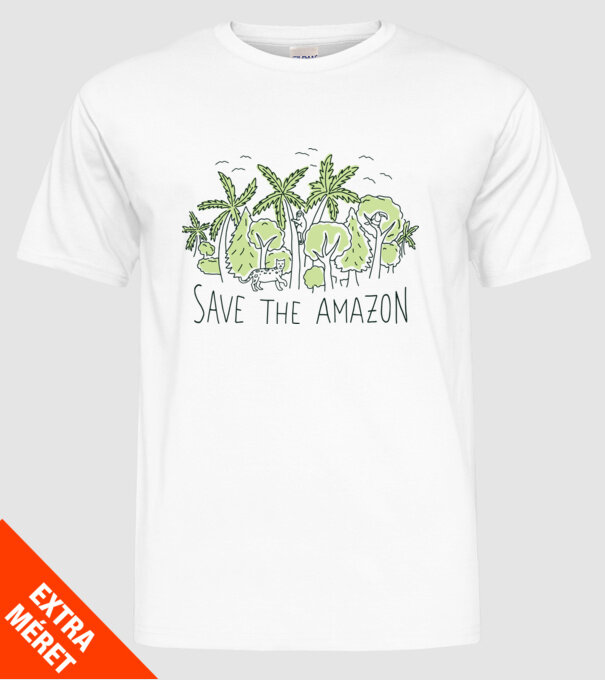 Salvează Pădurea Amazoniană model alb pe tricou