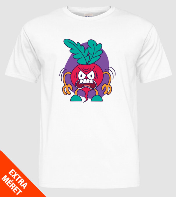 Ridichi supărat model alb pe tricou