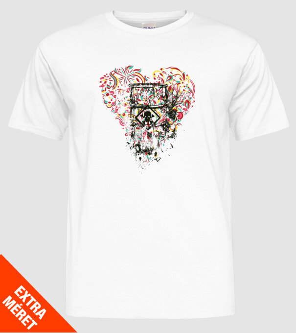 Inimă otrăvită model alb pe tricou