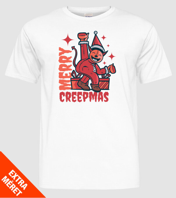 Merry Creepmas model alb pe tricou