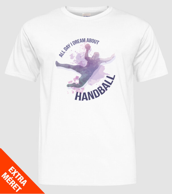 Visez la handbal în fiecare zi model alb pe tricou