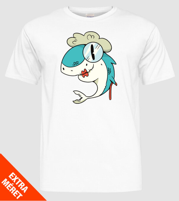 Bunică Rechin model alb pe tricou