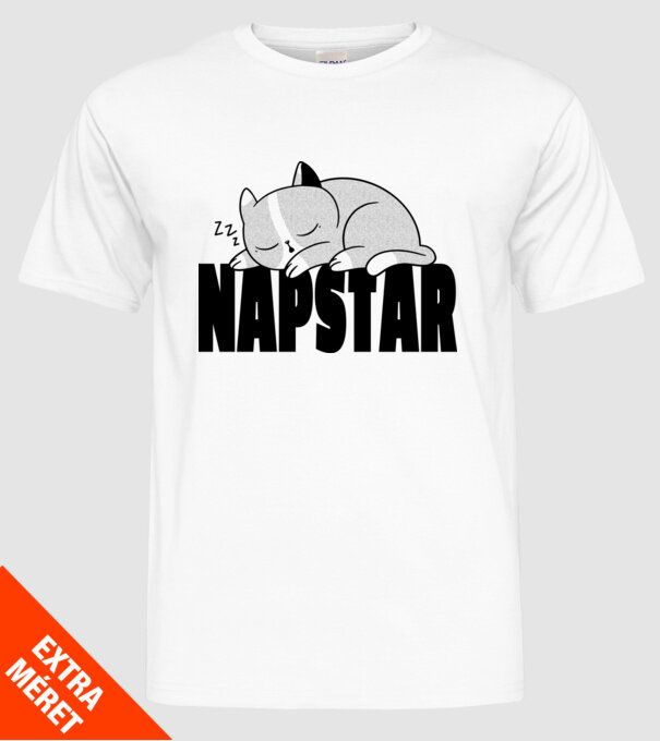 Pisică Napstar model alb pe tricou