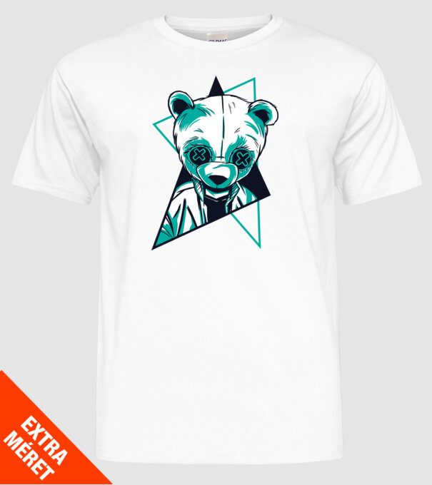 Panda Neon model alb pe tricou