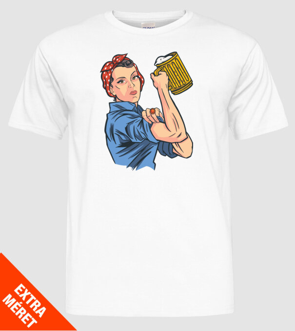 Emanciparea femeilor Bere model alb pe tricou