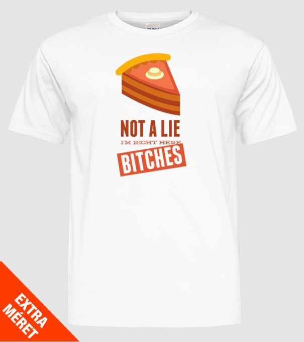 'Not a lie. I''m right here bitches' model alb pe tricou