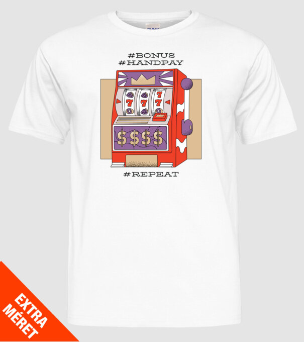 Slot machine model alb pe tricou