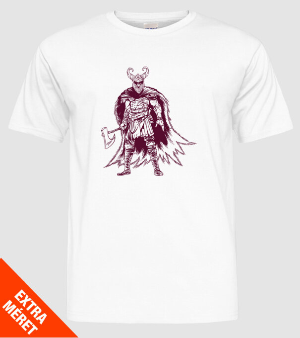 Războinic Odin Viking model alb pe tricou