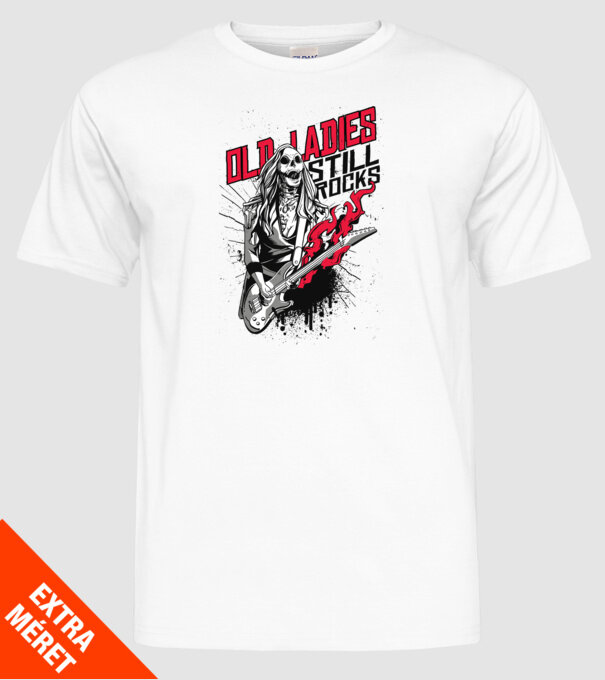Old Ladies still Rocks model alb pe tricou