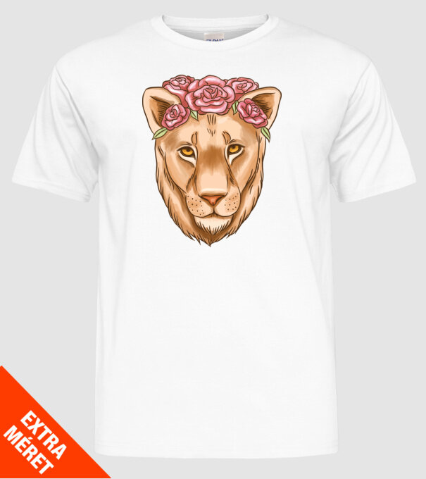 Doamnă leu model alb pe tricou