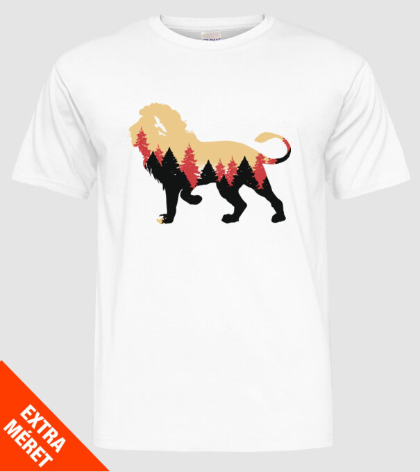 Siluetă Leu model alb pe tricou