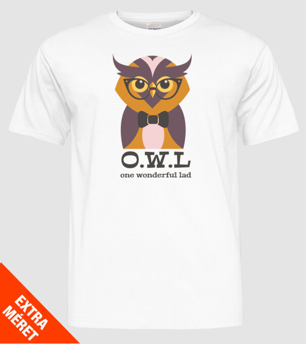 OWL - One wonderful Lad model alb pe tricou