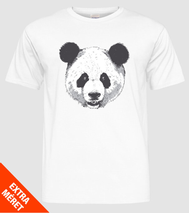 Cap de panda model alb pe tricou