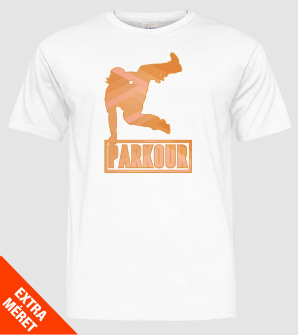Tricou Parkour cu inscripție model alb pe tricou