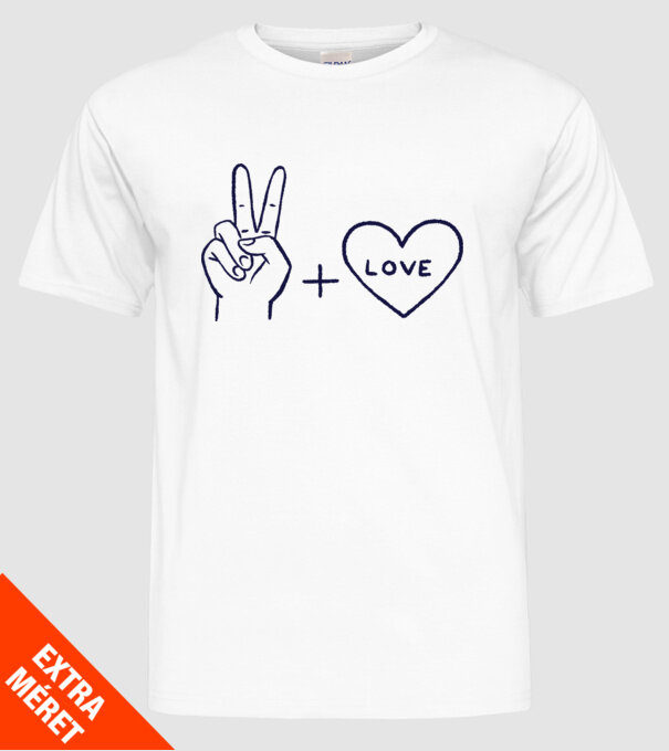 Peace + Love model alb pe tricou