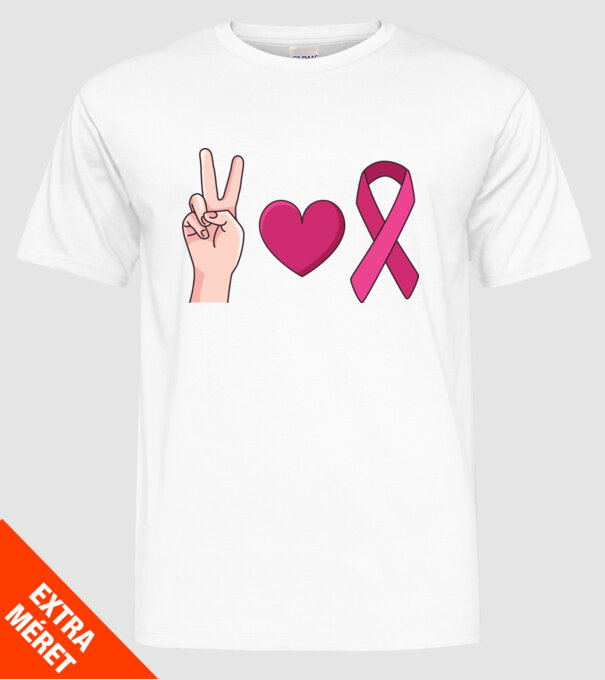 Peace Love lupta împotriva cancerului de sân model alb pe tricou