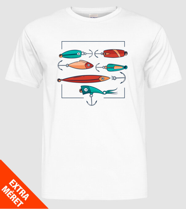 Pescuit la trena Momeli model alb pe tricou