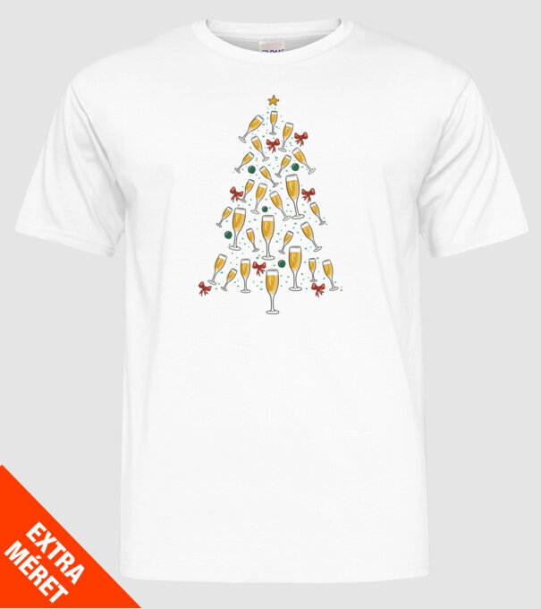 Pom de Crăciun cu Șampanie model alb pe tricou