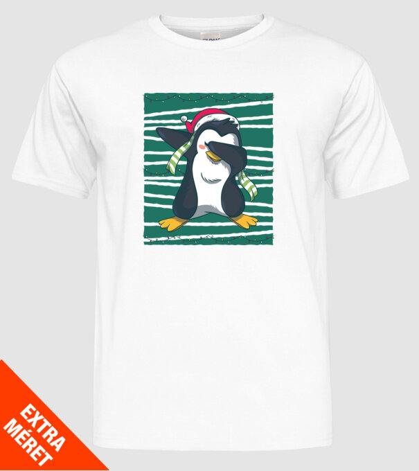 Pinguin DAB Crăciun model alb pe tricou