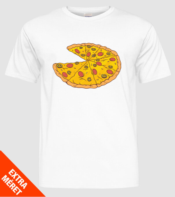 Felii de pizza Cuplu model alb pe tricou