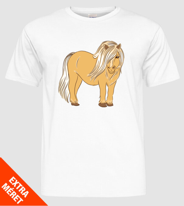 Ponei model alb pe tricou
