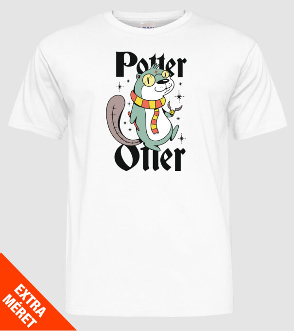 Potter Otter Vidra model alb pe tricou