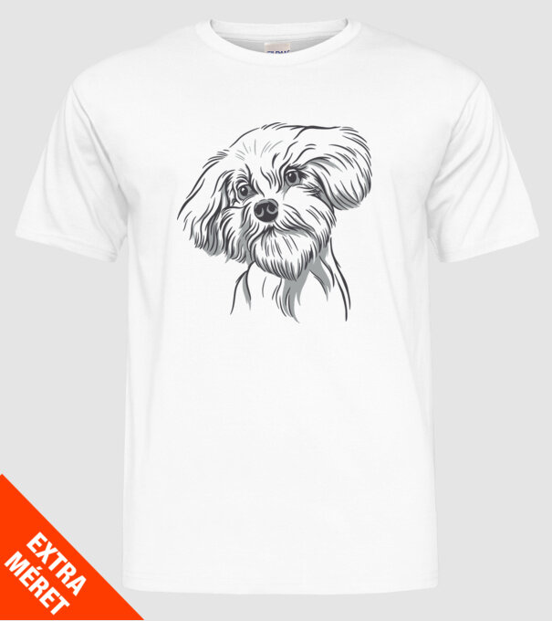 Câine Pudel model alb pe tricou
