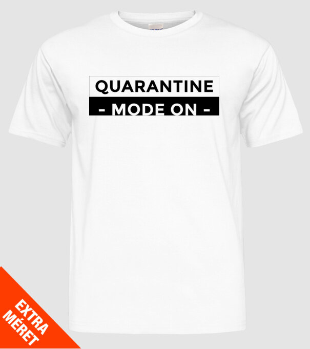 Quarantine mode on model alb pe tricou