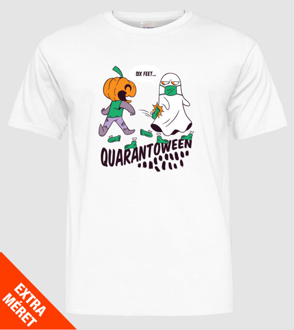 Quarantoween model alb pe tricou