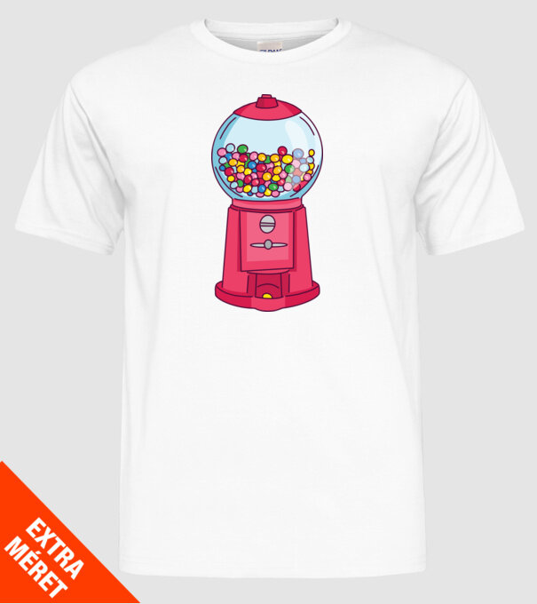 Automat Gumă de mestecat model alb pe tricou