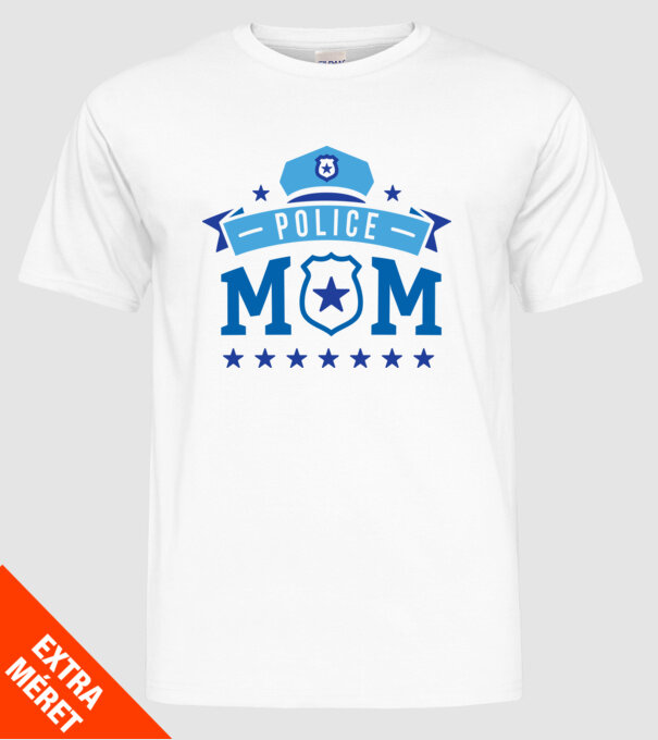 Mamă Polițist model alb pe tricou